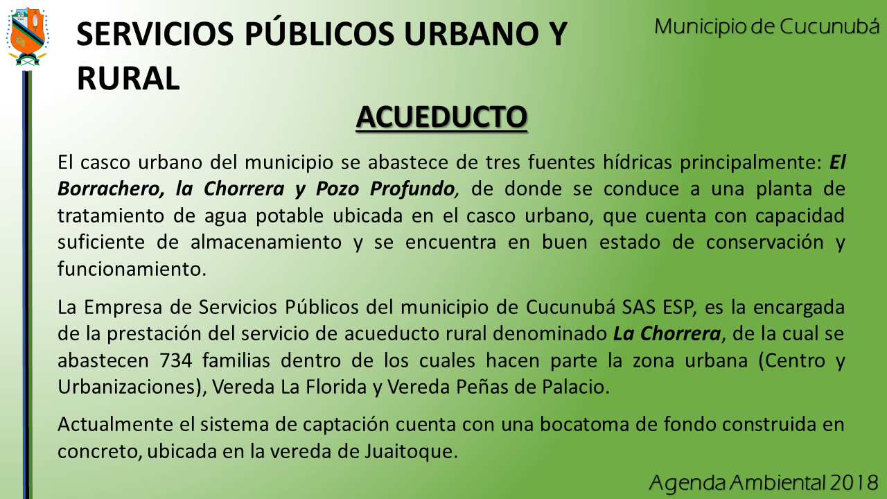 CUCUNUBÁ Servicios Públicos Urbano y Rural